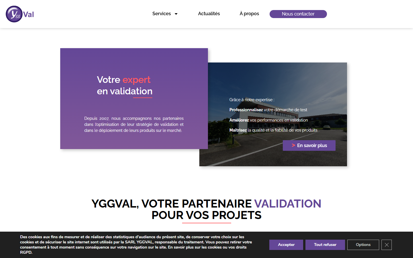 Aperçu du site de SARL YGGVAL
