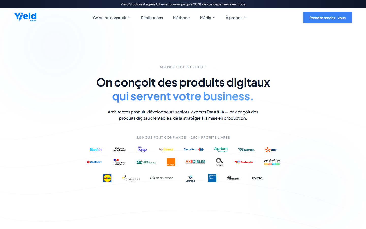 Aperçu du site de YIELD STUDIO