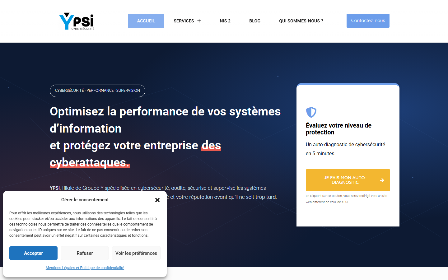 Aperçu du site de Ypsi Sas