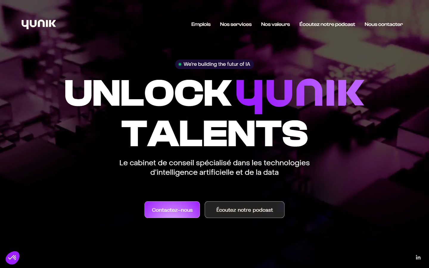 Aperçu du site de YUNIK