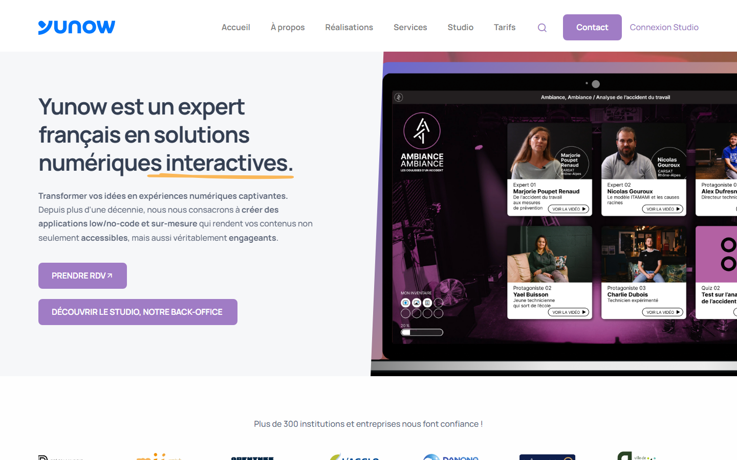 Aperçu du site de YUNOW