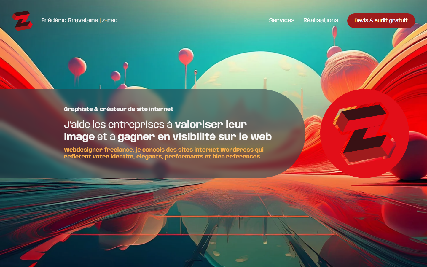 Aperçu du site de Frédéric Gravelaine