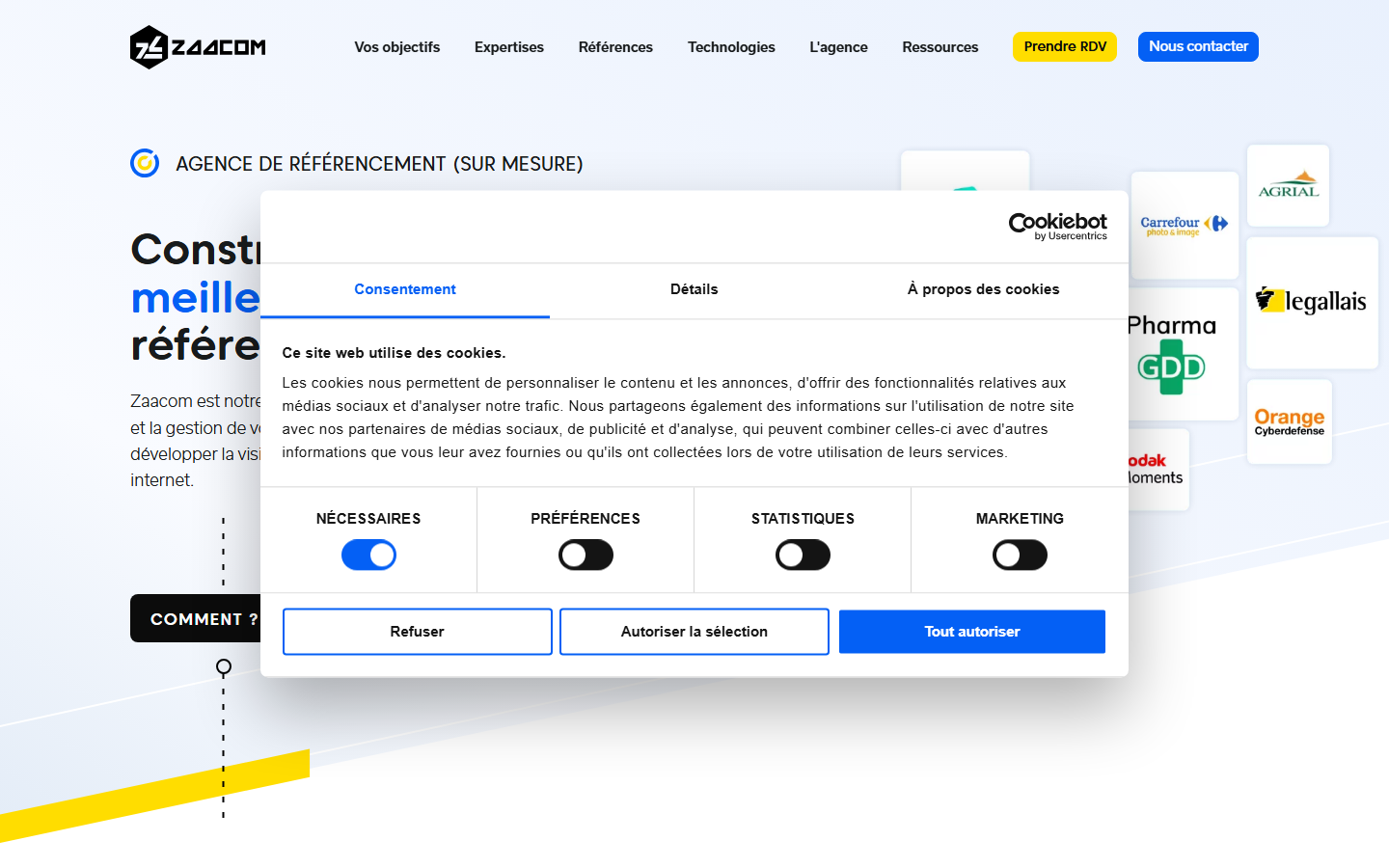 Aperçu du site de ZAACOM