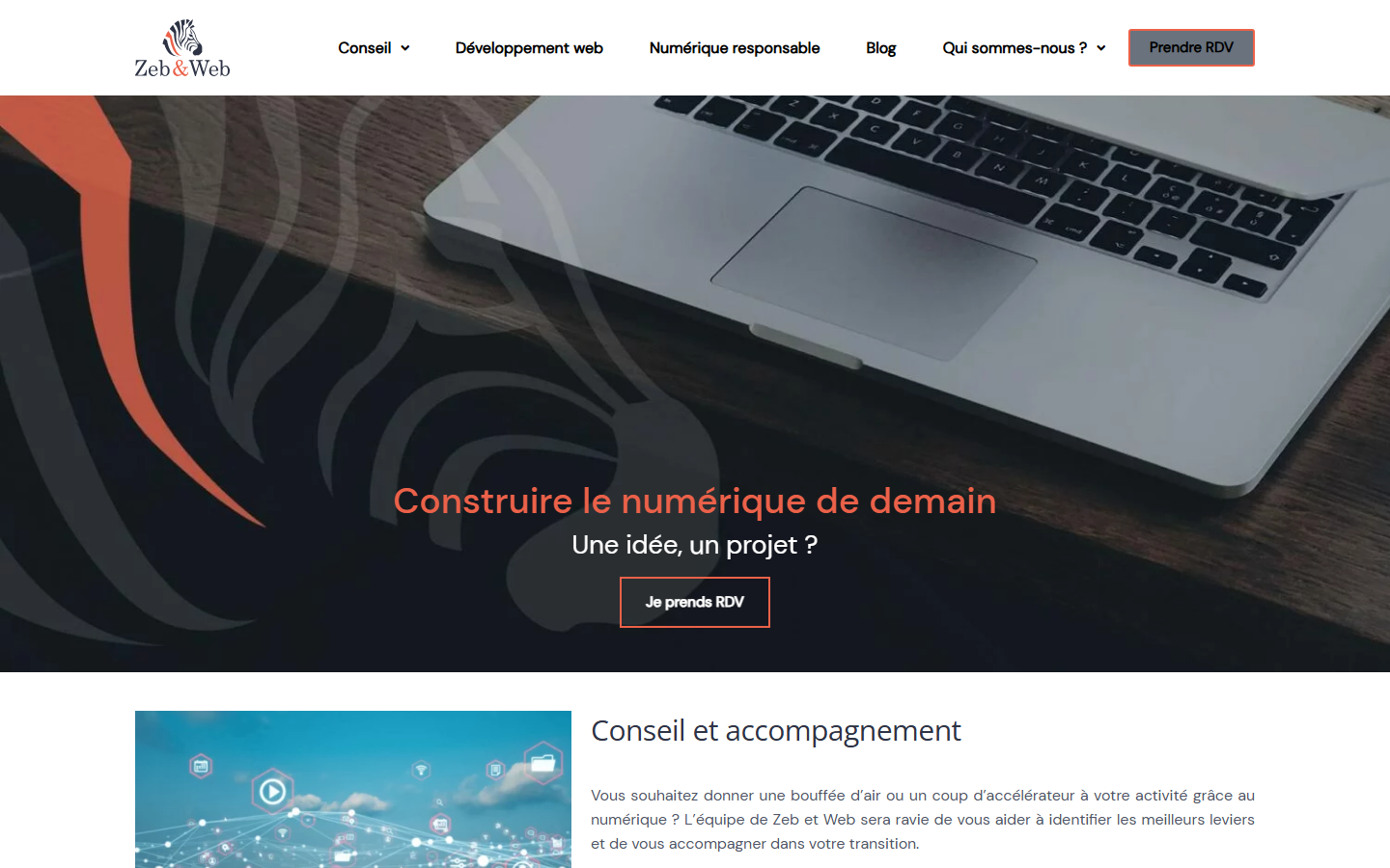 Aperçu du site de ZEB ET WEB