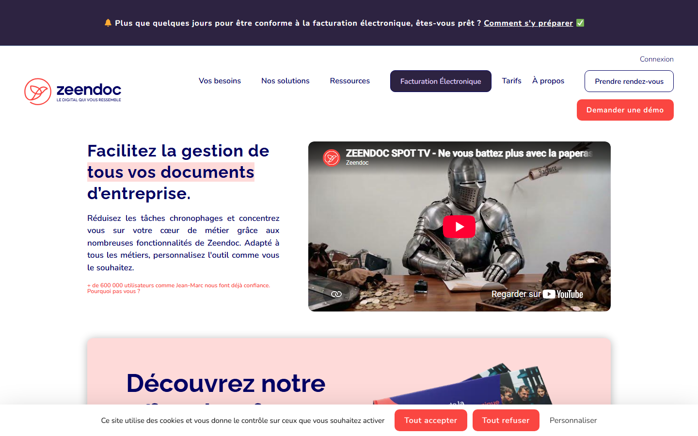 Aperçu du site de Zeendoc