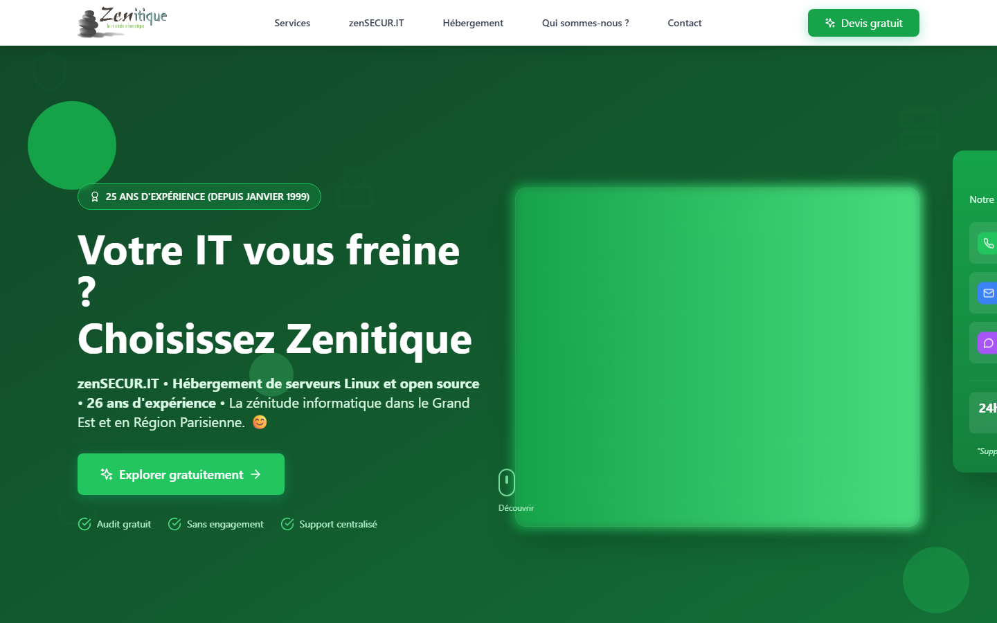Aperçu du site de ZENITIQUE