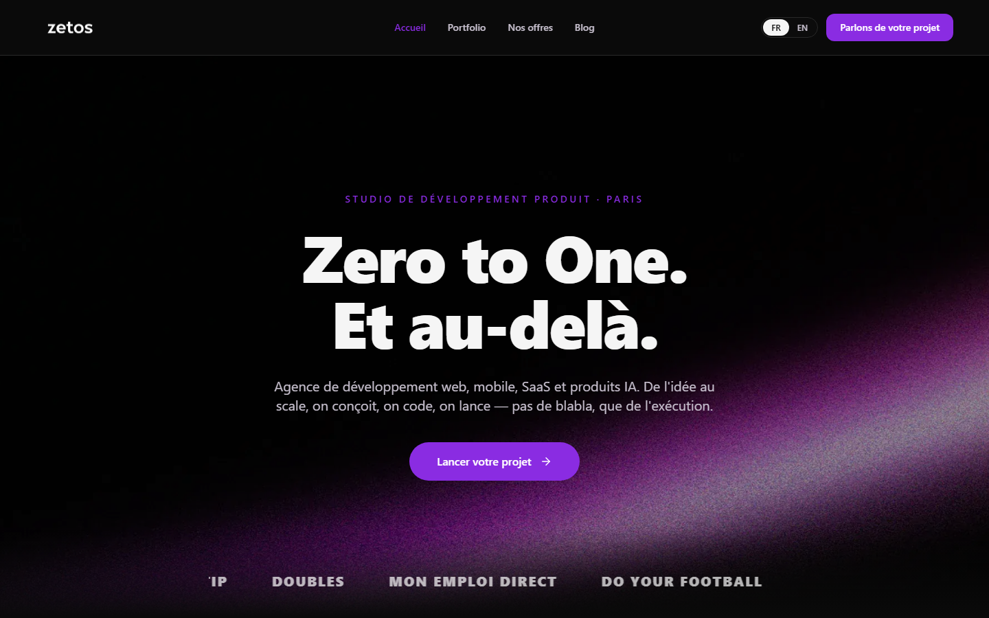 Aperçu du site de Zetos