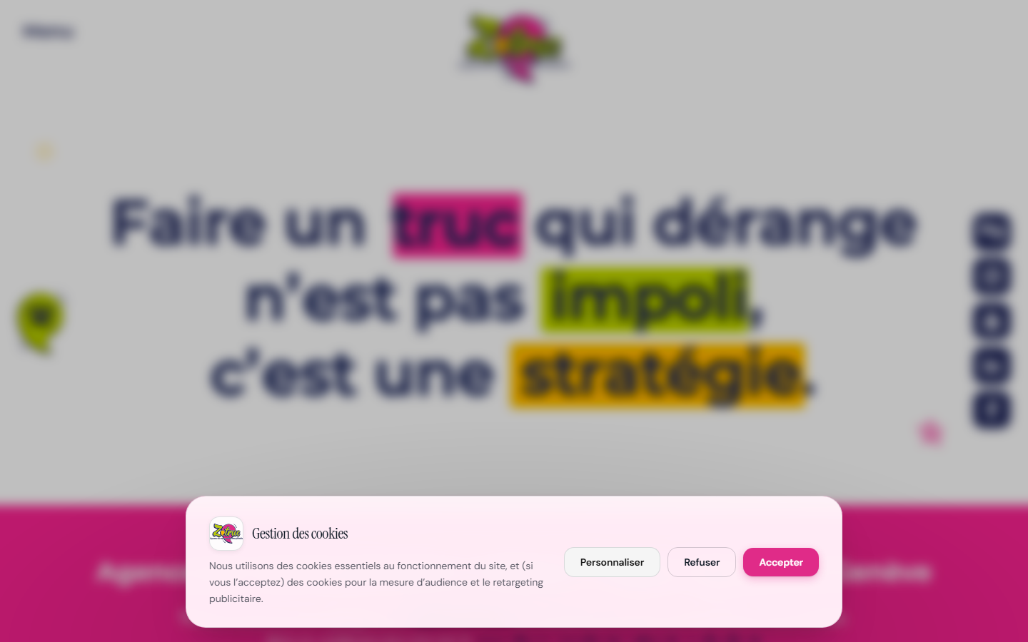 Aperçu du site de Agence Zetruc