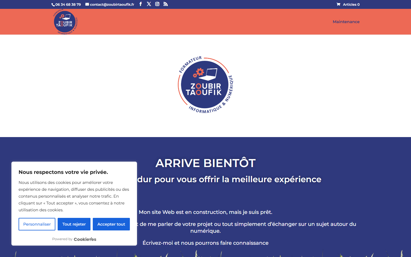 Aperçu du site de Zoubir Taoufik